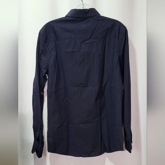 Pavini Men's Navy Blue Long Sleeve Casual Button Up Shirt Size Small EUC - Picture 4 of 5
